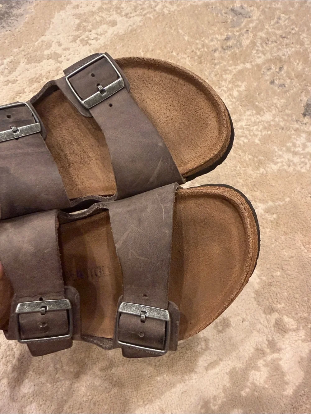 Birkenstock  Arizona Dark Flat Sandals Grey Size 41